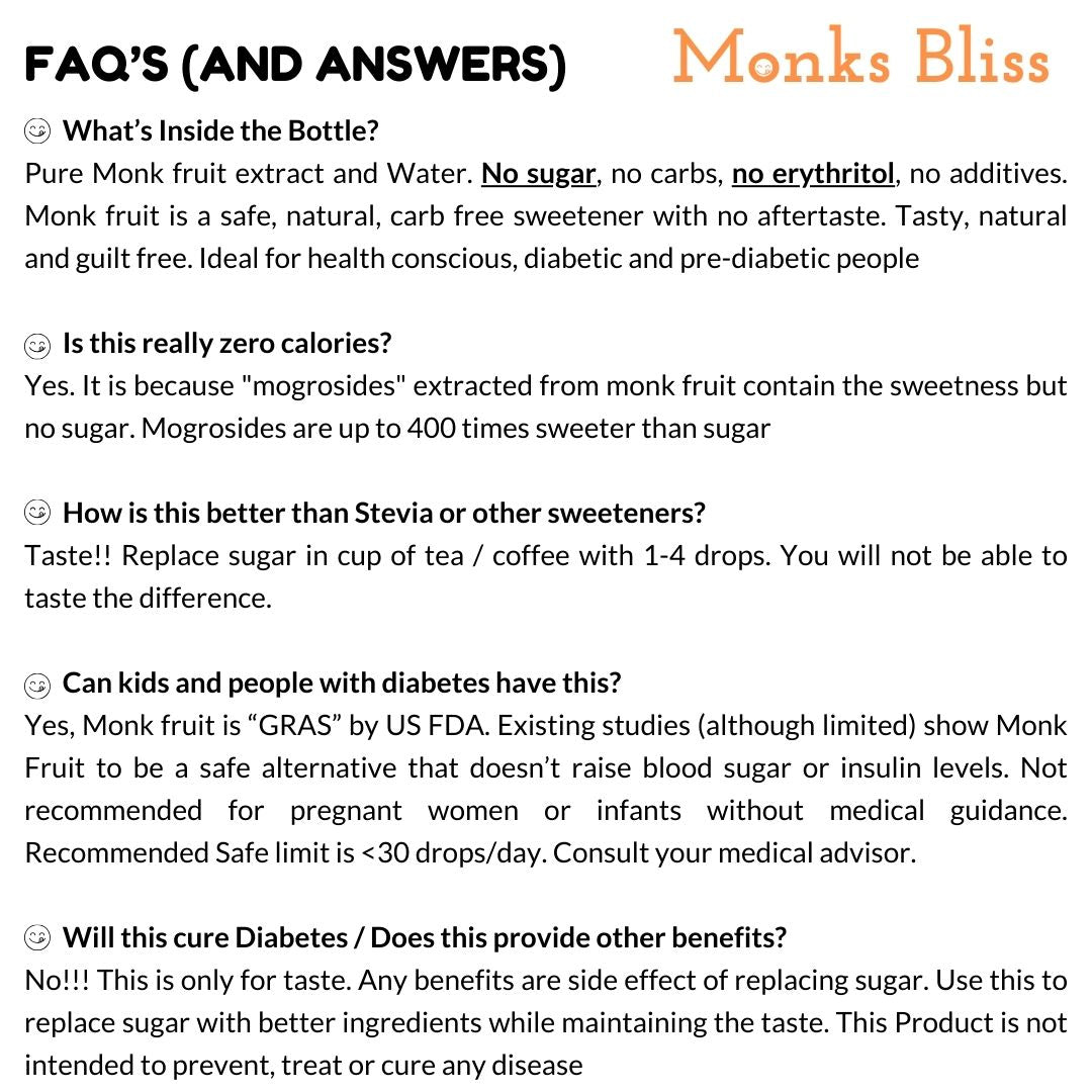 100% Pure Monk Fruit Sweetener