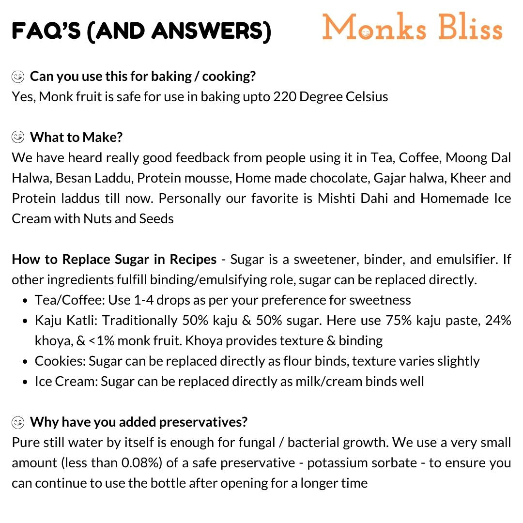 100% Pure Monk Fruit Sweetener